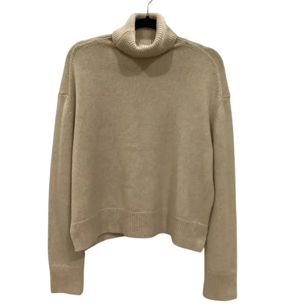 Jenni Kayne Atlas Turtleneck Sweater Merino Wool In Wheat Beige Size Small - Picture 10 of 13